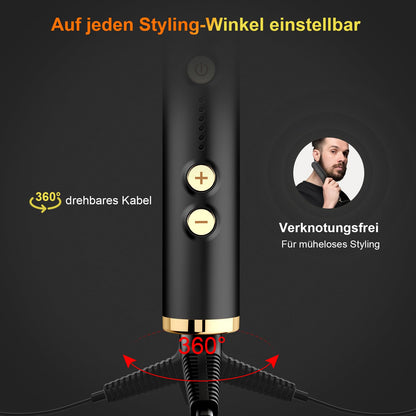 ANLAN , 2 in 1 Bartglätter für Männer und Mini Haarglätter, 5-Stufen Temperatur(120-200℃), 30er Schnell Beheizte, Ionischer Hair Beard Straightener Brush für Das Styling Von Bart und Haar