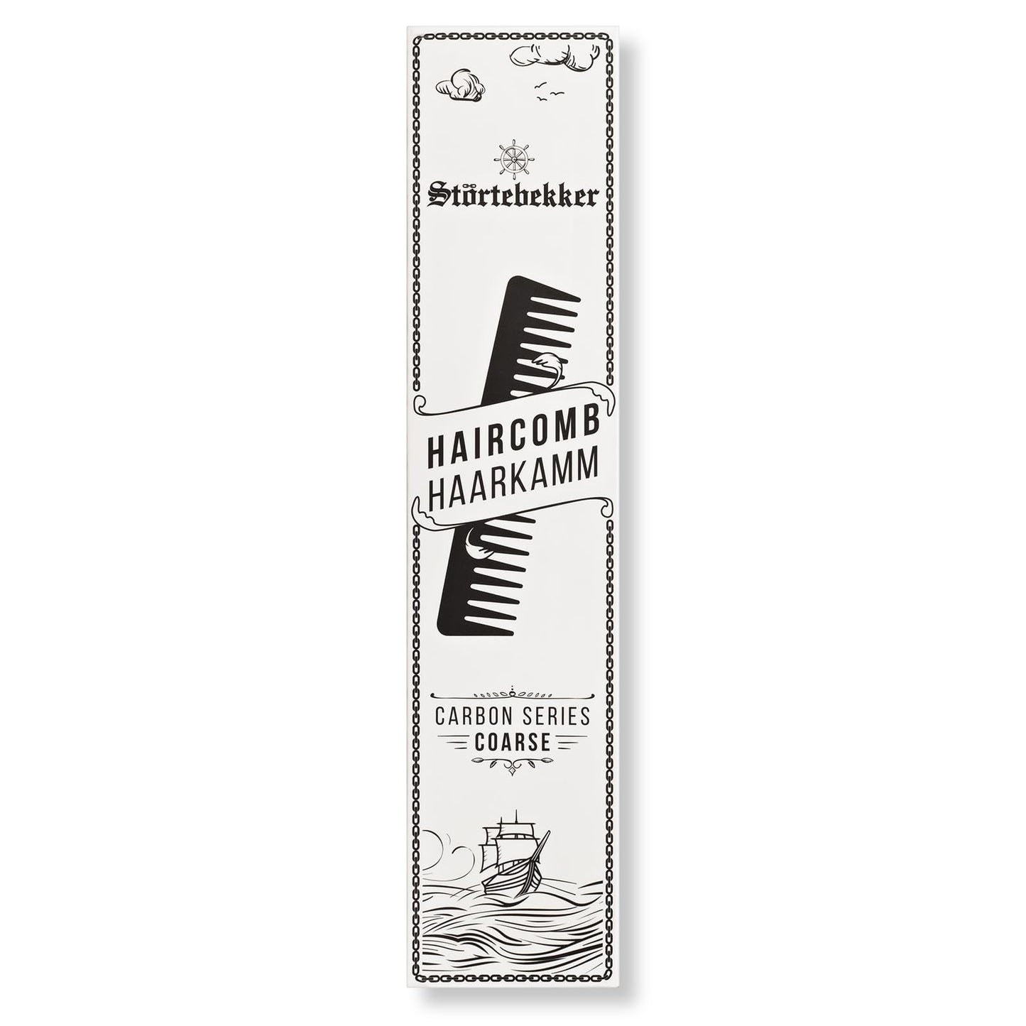 Störtebekker® Premium Styling Kamm Herren - Bruchfester Haarkamm Herren Grob - Carbon Kamm Männer grobzinkig - 19cm Antistatischer Styling Haar Kamm - für Haare & Bart - Für das perfekte Finish