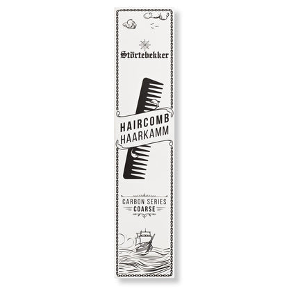 Störtebekker® Premium Styling Kamm Herren - Bruchfester Haarkamm Herren Grob - Carbon Kamm Männer grobzinkig - 19cm Antistatischer Styling Haar Kamm - für Haare & Bart - Für das perfekte Finish