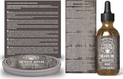 Viking Revolution Bartpflegeset für Männer - Ultimatives mit 100% Wildschweinborsten Bartbürste, Bartkamm aus Holz, Bart Balsam, Bartöl, Schnurrbart- & Bartschere - Geschenke Für Männer